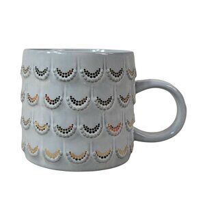 Starbucks 3D Mermaid Scales Mug Gray Blue Gold 10oz Scalloped Figural 2016